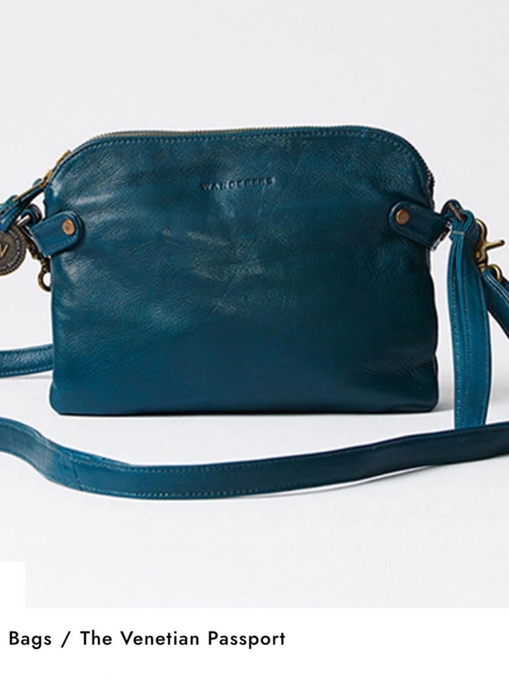 The Venetian Passport Teal Leather Crossbody Bag